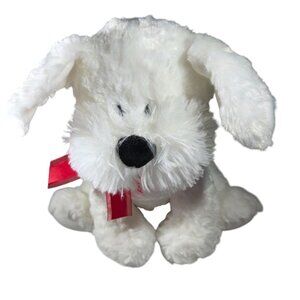 Gund Love Note Plush White Dog With Red Ribbon stuffed animal toy gift valentine